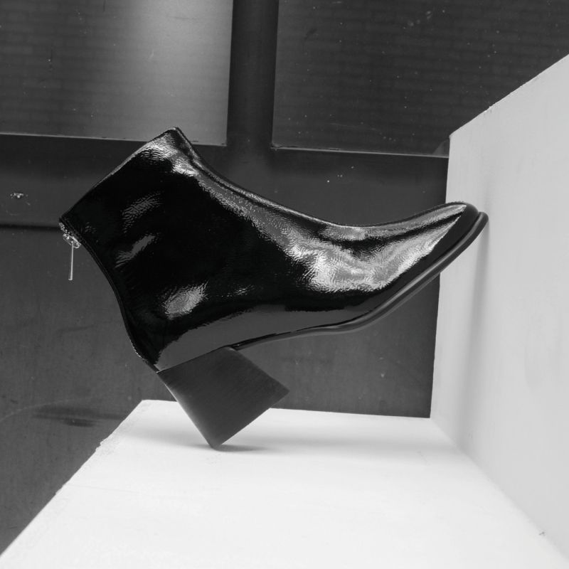 SKARA BOOTS W - WRINKLED PATENT - NOIR